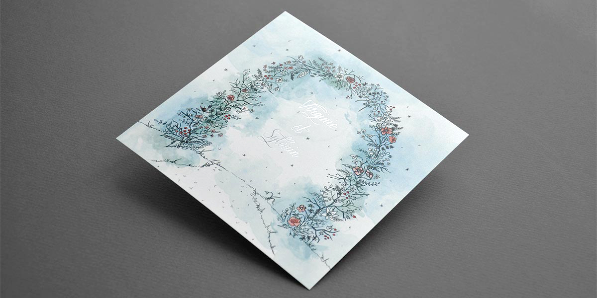 faire-part mariage hivernal romantique
